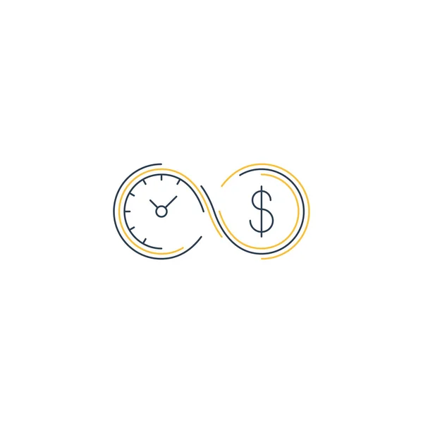 時間はお金、普通預金口座概念です。 — ストックベクタ