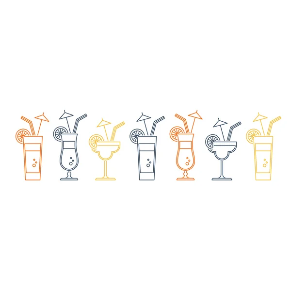 Verfrissende cocktails van de zomer — Stockvector