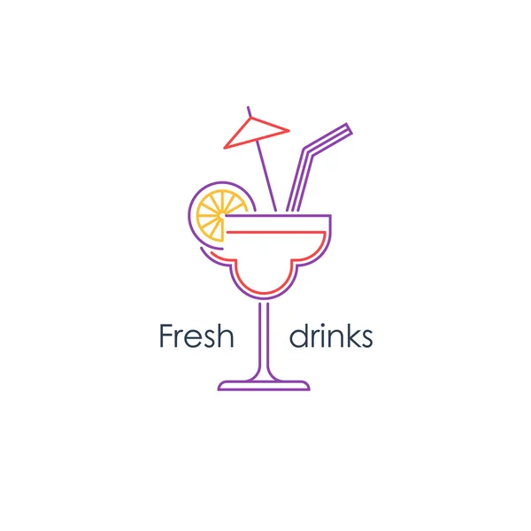 Fresh summer coctail — Stock Vector