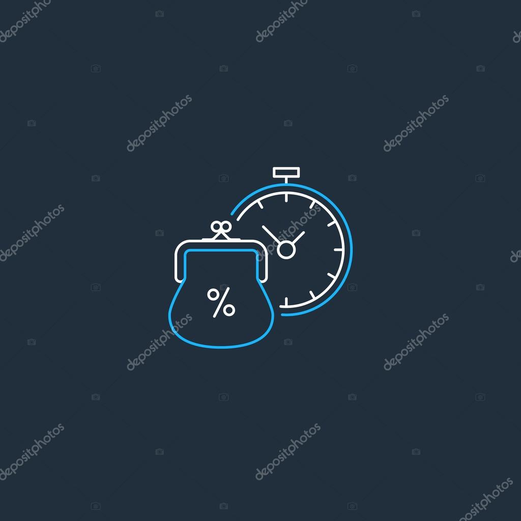 Time is money, savings account concept, vector illustration
