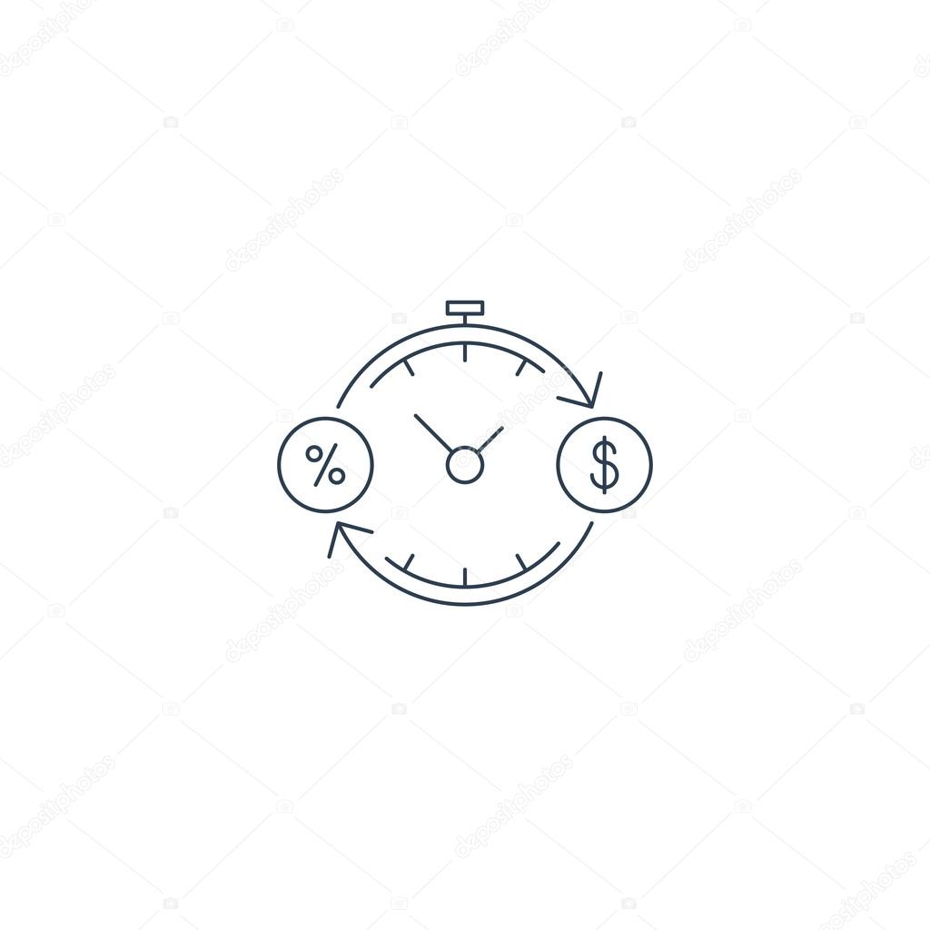 Time is money, savings account concept, vector illustration