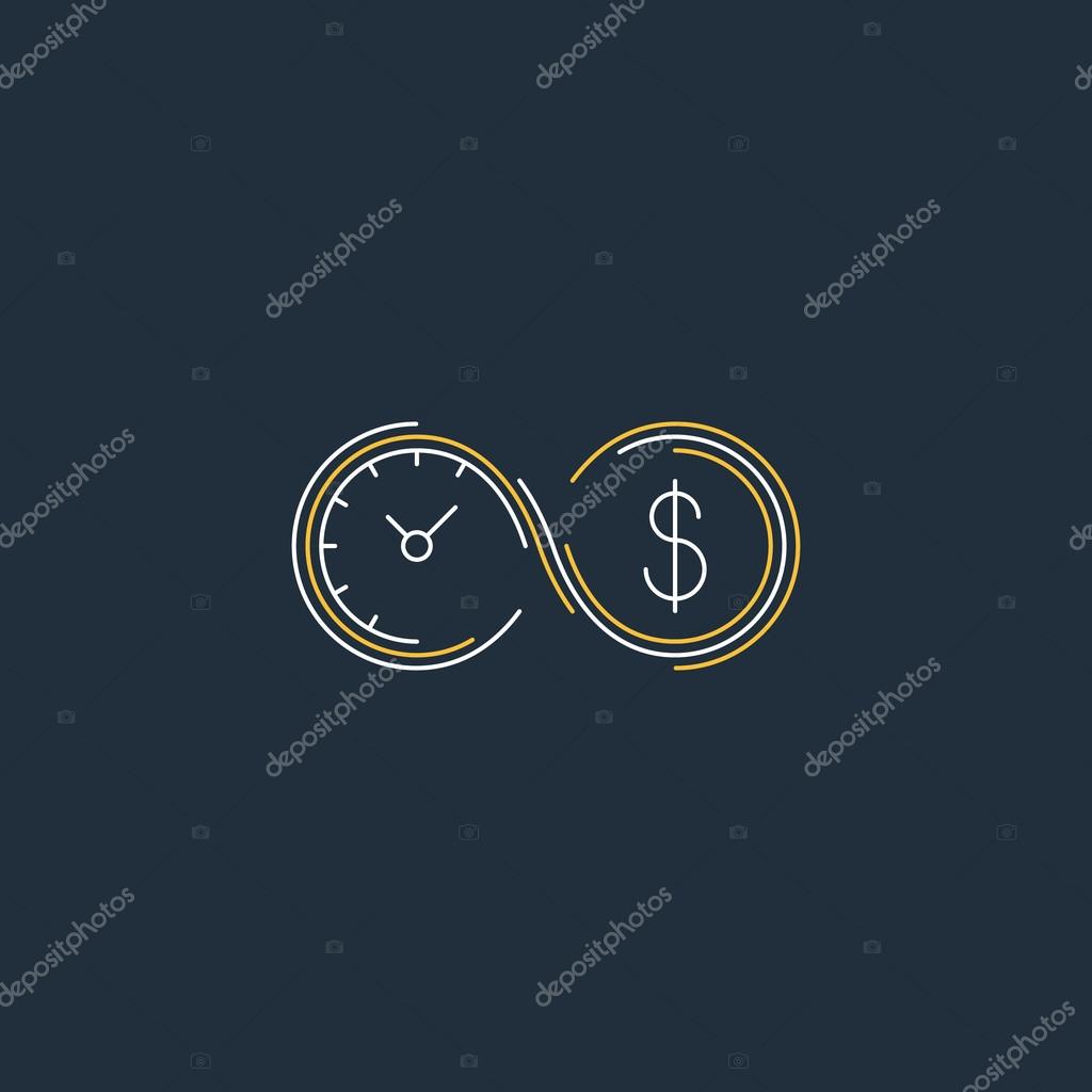 Time is money, savings account concept, vector illustration