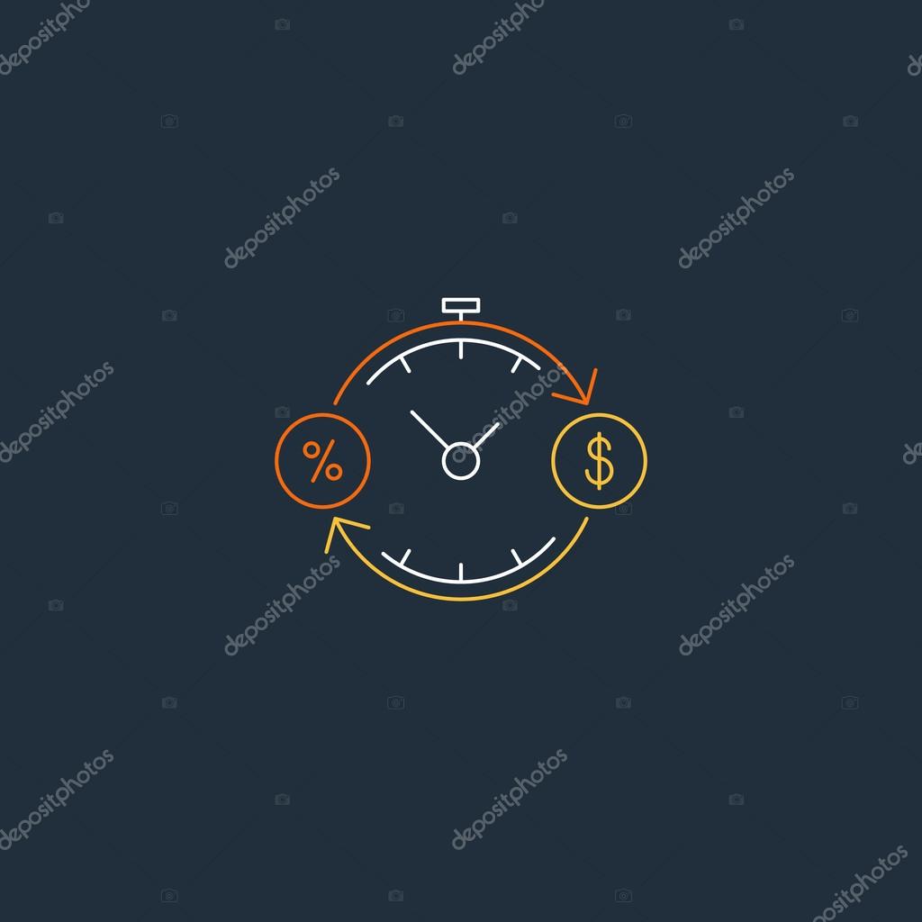 Time is money, savings account concept, vector illustration