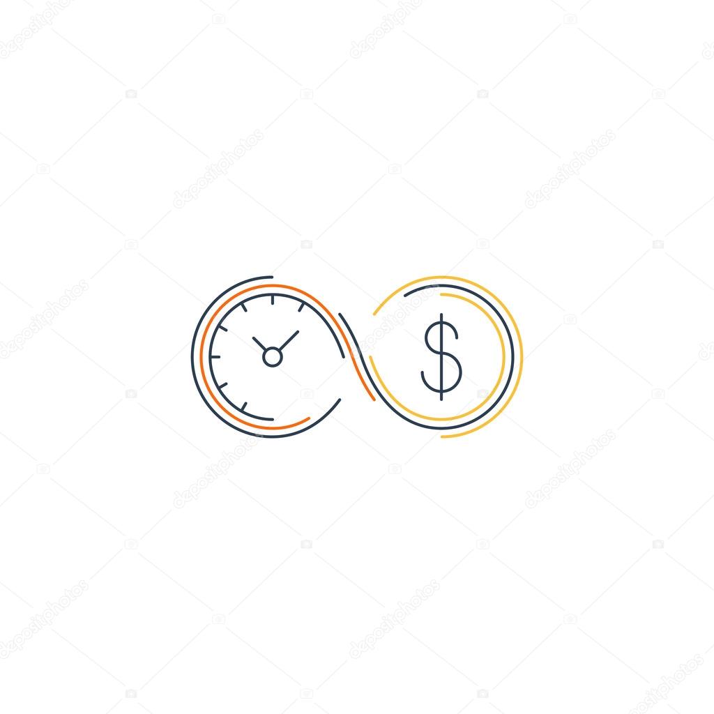 Time is money, savings account concept, vector illustration
