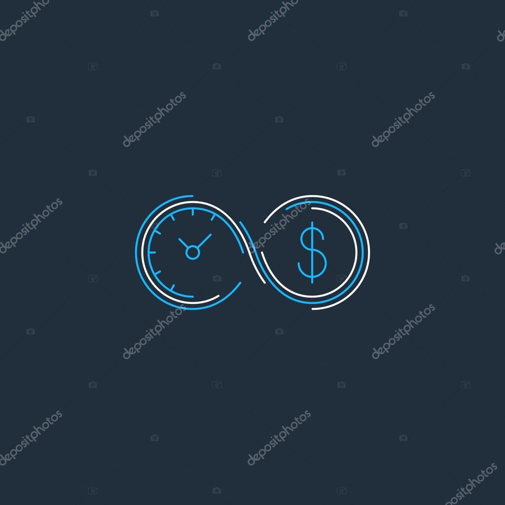 Time is money, savings account concept, vector illustration