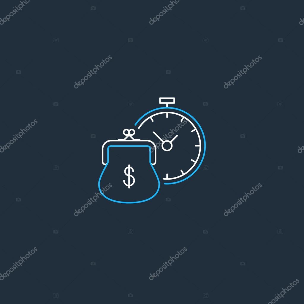 Time is money, savings account concept, vector illustration