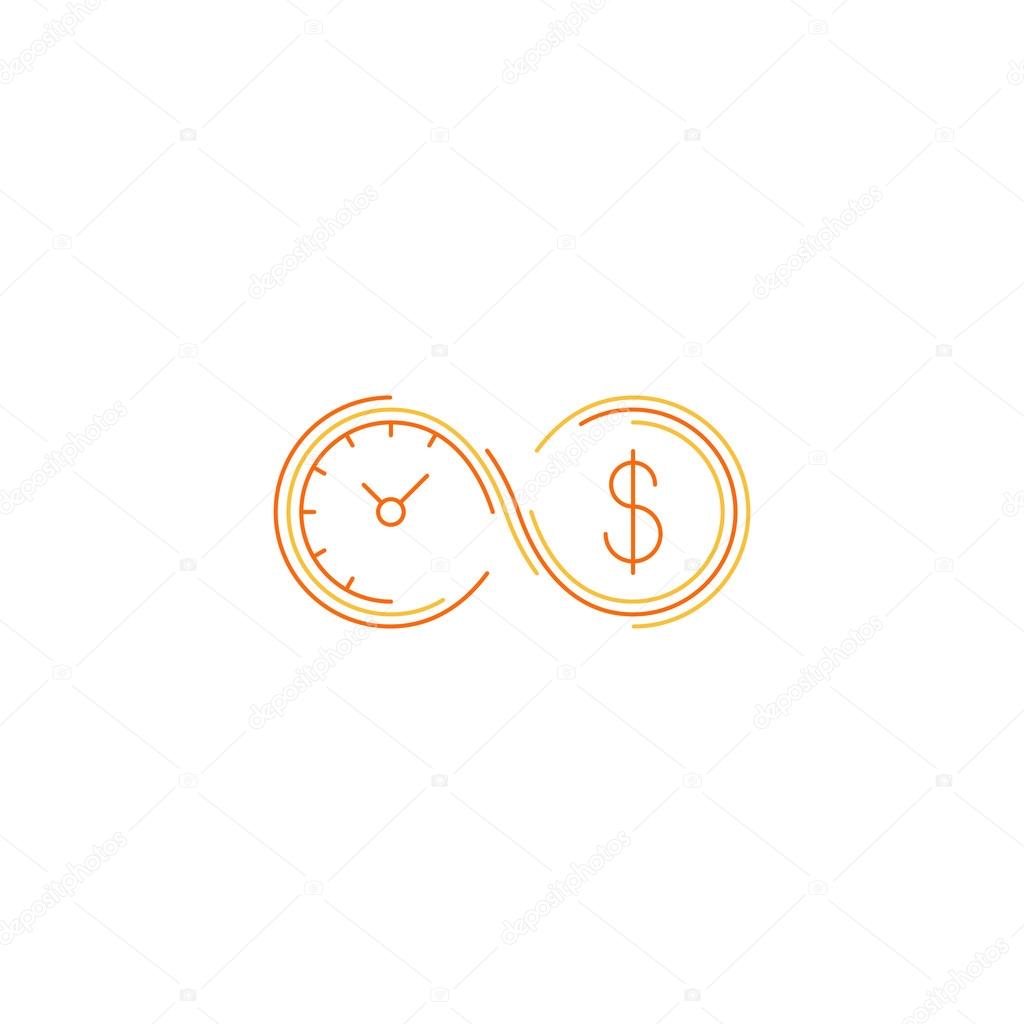 Time is money, savings account concept, vector illustration