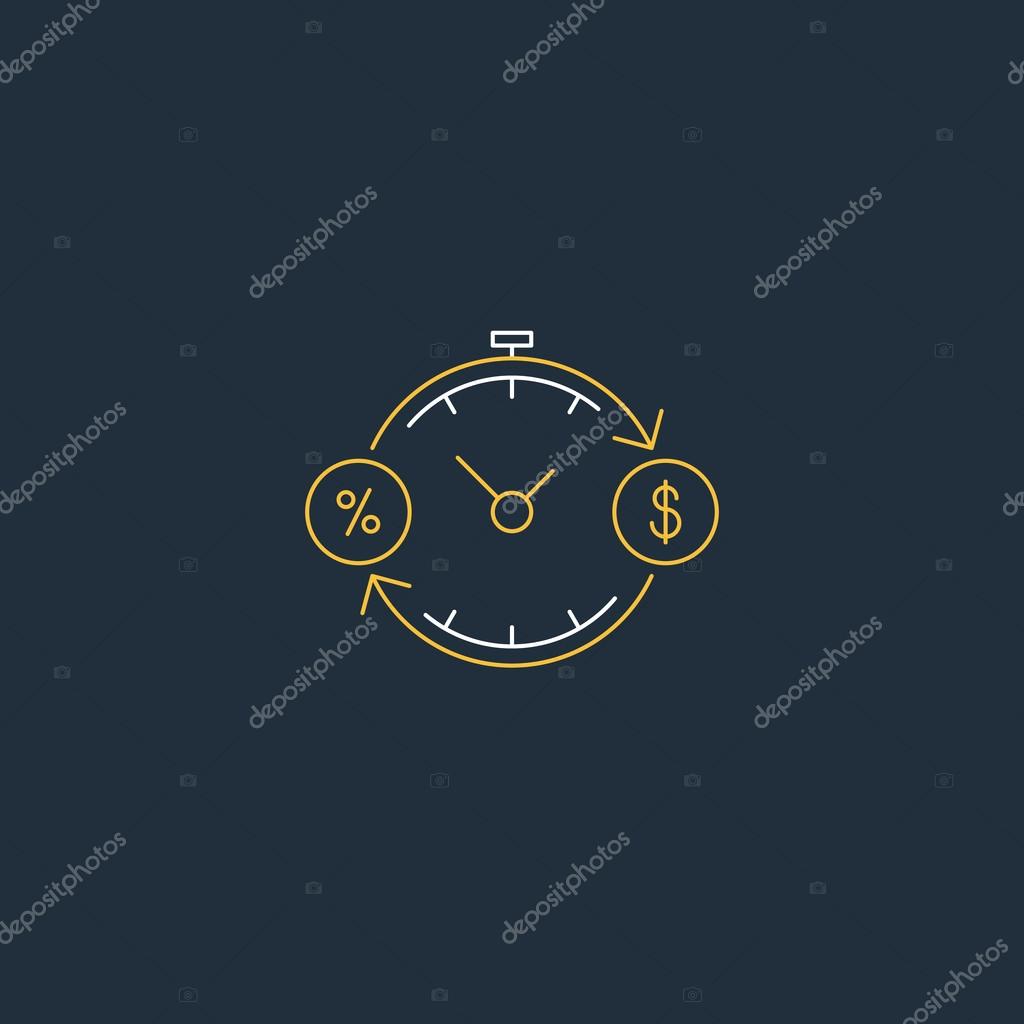 Time is money, savings account concept, vector illustration