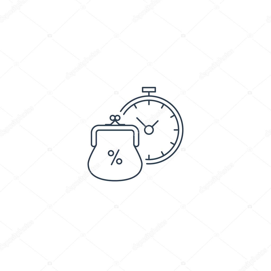 Time is money, savings account concept, vector illustration