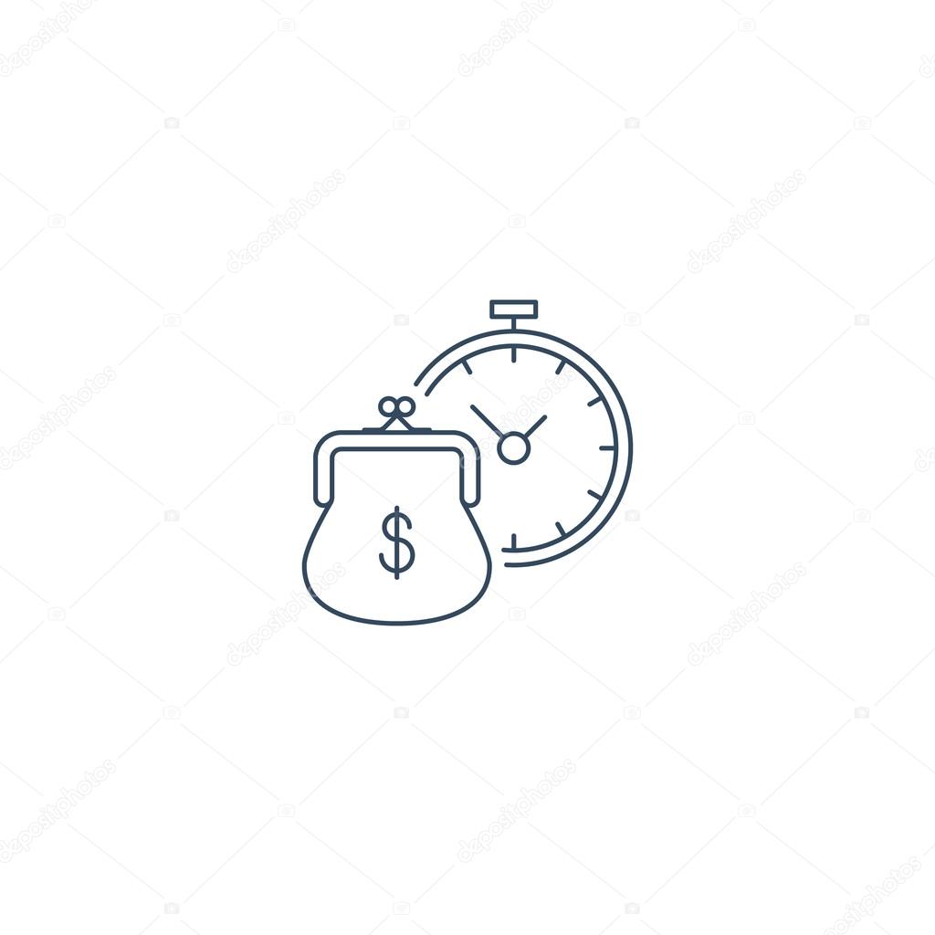Time is money, savings account concept, vector illustration