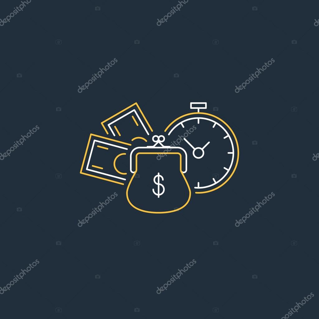 Time is money, savings account concept, vector illustration