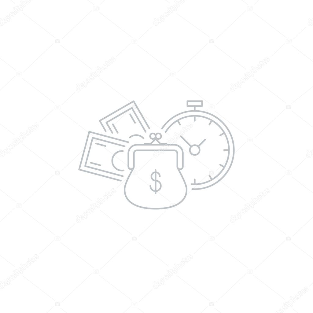 Time is money, savings account concept, vector illustration