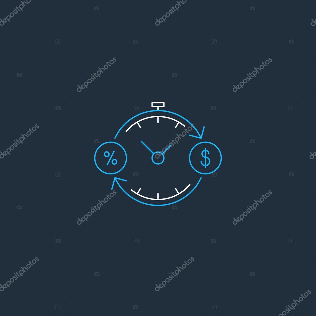 Time is money, savings account concept, vector illustration
