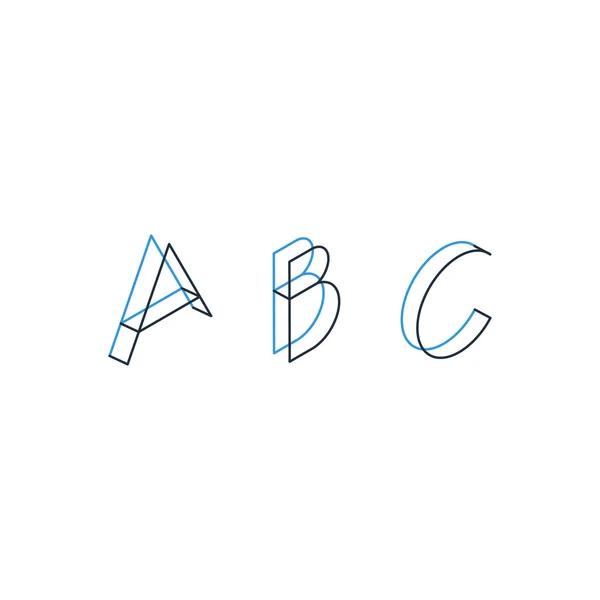 Isometrische monoline Buchstaben — Stockvektor