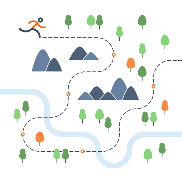 Concepto de senderismo al aire libre — Vector de stock