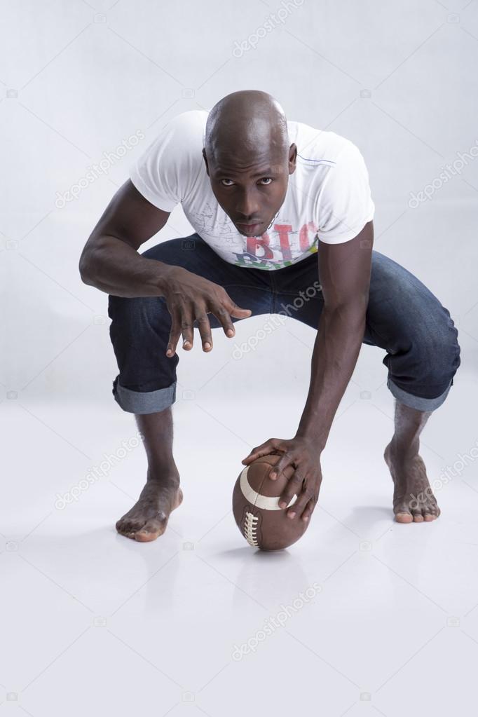man playing a game of football