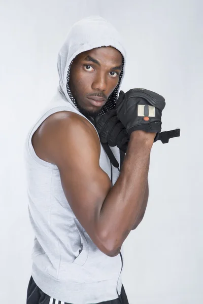 Hombre con guantes de boxeo — Foto de Stock