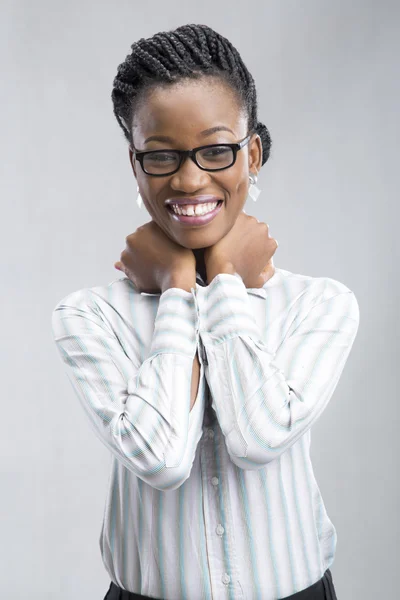 Beautiful businesswoman in studio — Stock Photo, Image