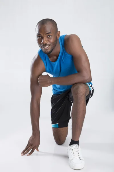 Atleta maschile pronto a correre — Foto Stock