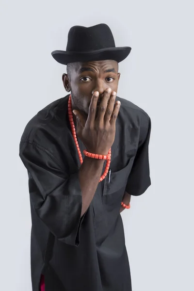 Uomo in cappello nero — Foto Stock