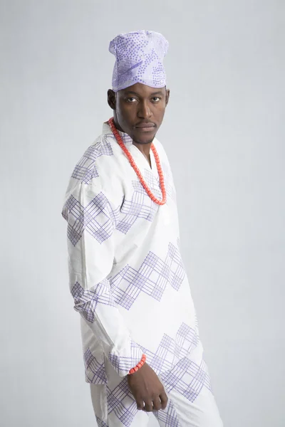 Young man posing in traditional costume — Stock Photo, Image