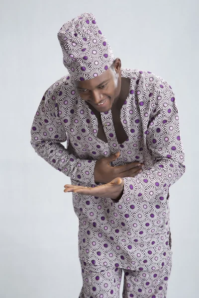 Young man dancing in traditional clothes — Stock Photo, Image