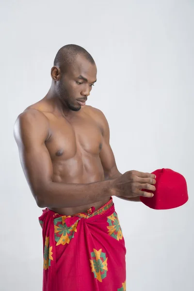 Muskulös afroamerikanska man. — Stockfoto