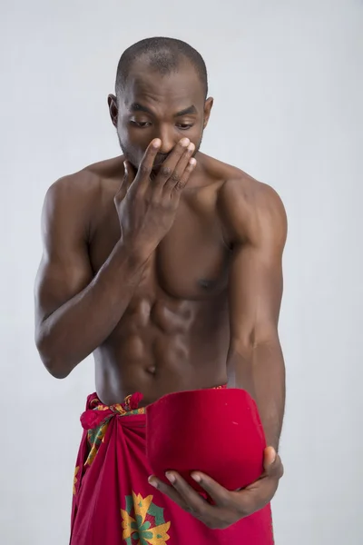 Muskularny mężczyzna african american. — Zdjęcie stockowe