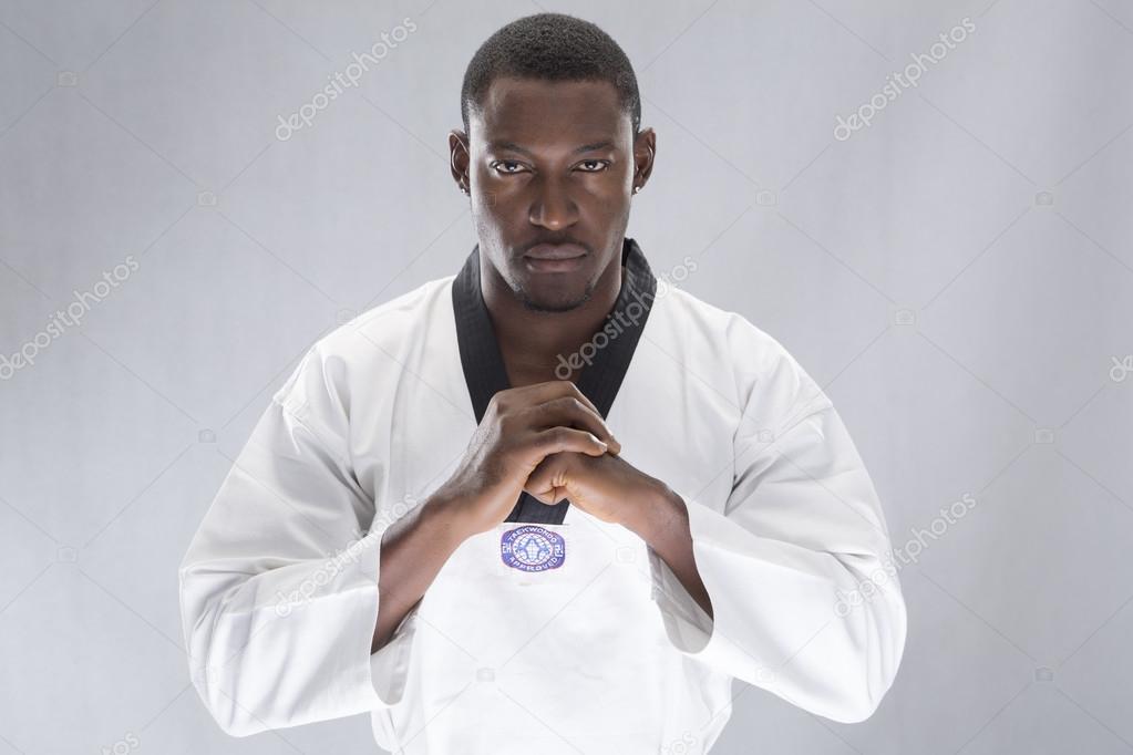 young sportsman studying martial arts