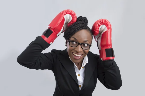 Businesswoman in boxing concept — Stock Photo, Image