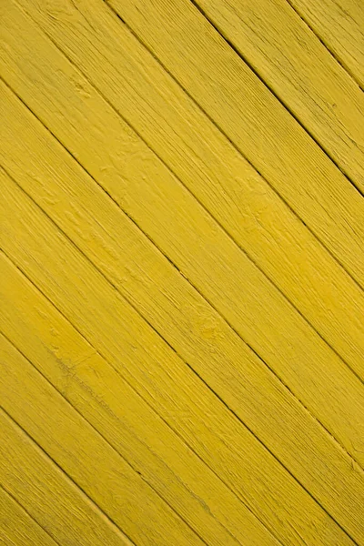Вертикальное Изображение Старых Диагональных Досок Ярко Желтой Краской Деревянные Текстуры — стоковое фото