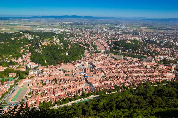 Veduta della Città Vecchia Brasov dal Monte Tampa — Foto Stock