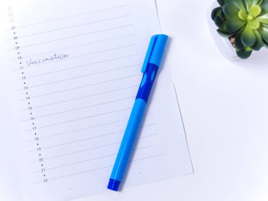 Günlük planlamacıda yazılan kelime aşılarının görüntüsünü kapat