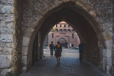 Krakow, Polonya 'daki St. Florian Kapısı ya da Florian Kapısı