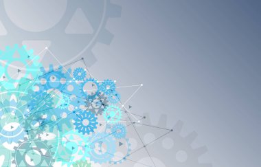 Dişli sembollü teknoloji arka planı Ep.9. şeylerin ağ internetinde patentini alıyor. Reklamcılık veya diğer işleri yazmak için kullanılan harfler