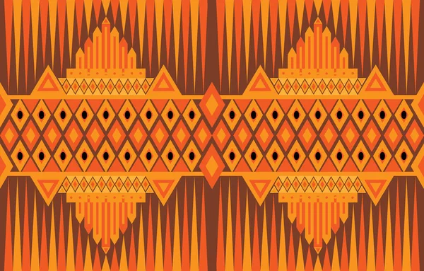 Motifs Motifs Sur Tissu Triangulaire Sur Fond Orangé Utilisé Pour — Image vectorielle