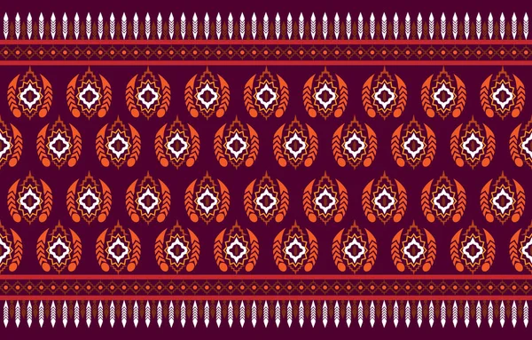 Vector Embroidery Style Geometric Ethnic Oriental Seamless Pattern Traditional Design — стоковый вектор