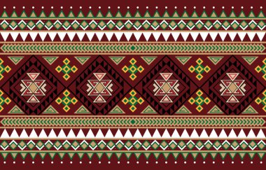 Asya tarzı kabile kumaşı geometrik deseni. Halı, tekstil, nakış, giysi, reklam, metin, işaret, logo veya diğer işleri süslemek için kullanılır.