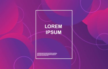 Değişken şekiller. Mor arkaplanlı soyut çember. Reklam panolarını, mesajları, yayınları ve diğer eserleri süslemek için kullanılır.