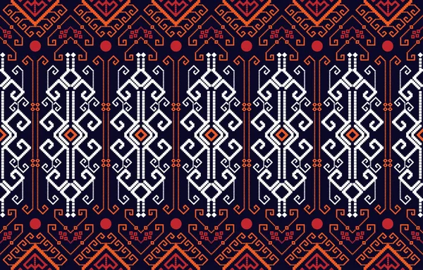 Indigene Stammesdesign Quadratische Geometrische Stoffmuster Ep1 Design Für Hintergrund Teppich — Stockvektor