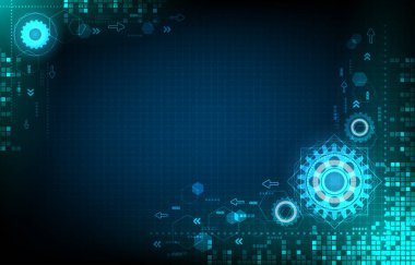 Vites teknolojisi geçmişi, dijital teknoloji ve mühendislik konsepti. Vektör çizimi. EP.4.Yüksek teknoloji iletişim konsepti yenilik arka plan vektörü 