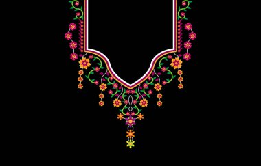 Moda için geleneksel EP2.Çiçek kolye nakışı tasarımı. Arkaplan, duvar kağıdı, giysi ve ambalaj..