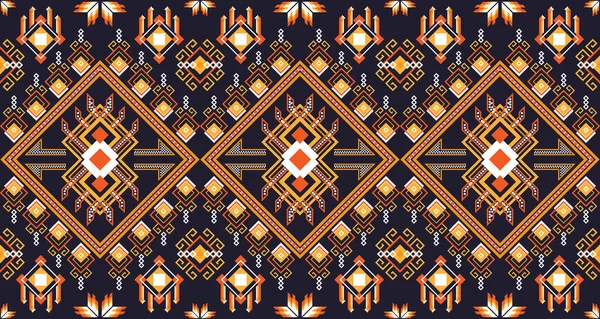 Seamless Oriental Geometric Orange Ethnic Pattern Aztec Ornament Background Wallpaper — Stock Vector