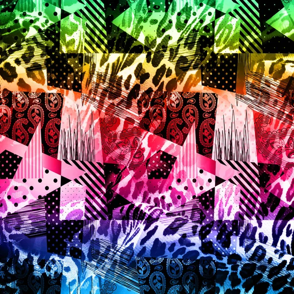 Stoffmuster Kissendesigns Kleidermuster Leoparden Camouflage Zebra Barock Und Kombinationsmuster — Stockfoto