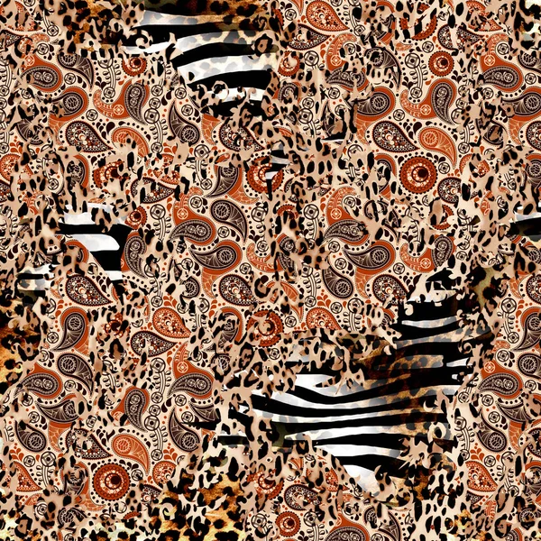 Stoffmuster Kissendesigns Kleidermuster Leoparden Camouflage Zebra Barock Und Kombinationsmuster — Stockfoto