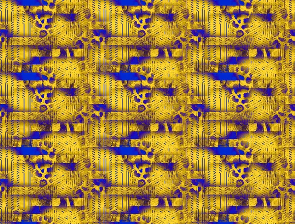 Ausgewaschener Effekt Textured Colored Blocks Grunge Graphic Motif Nahtloses Muster — Stockfoto