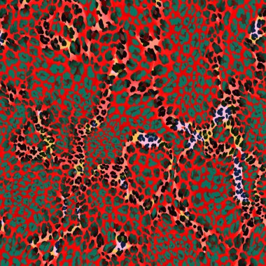 Moda baskısı, geometrik şekilli soyut leopar derisi