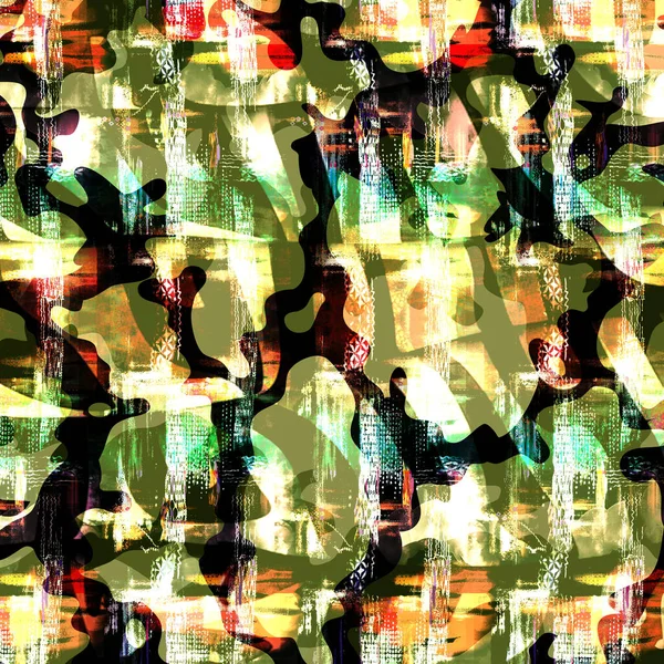 Motif Imprimé Tissu Fond Multicolore Effets Numériques Texture Géométrique Motif — Photo