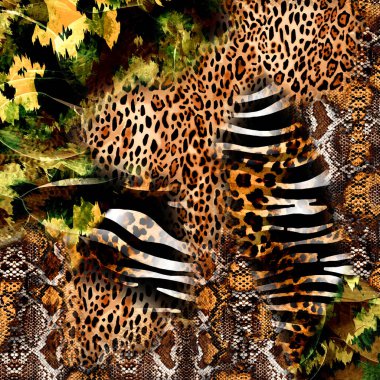 İnanılmaz kumaş arkaplan, tebrik kartı ve tekstil baskısı için botanik kompozisyonu soyut arka plan - İllüstrasyon