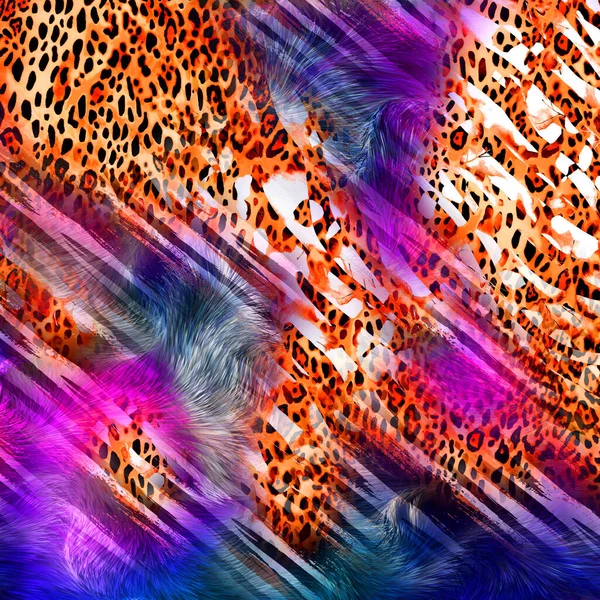 Смешанный Рисунок Печати Цепной Леопардовый Рисунок — стоковое фото
